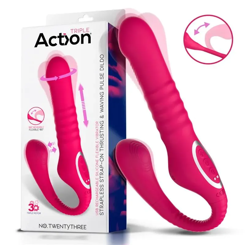 No. TwentyThree Vibrador Doble con Pulsación y Thrusting Flexible 180º – Vibradores