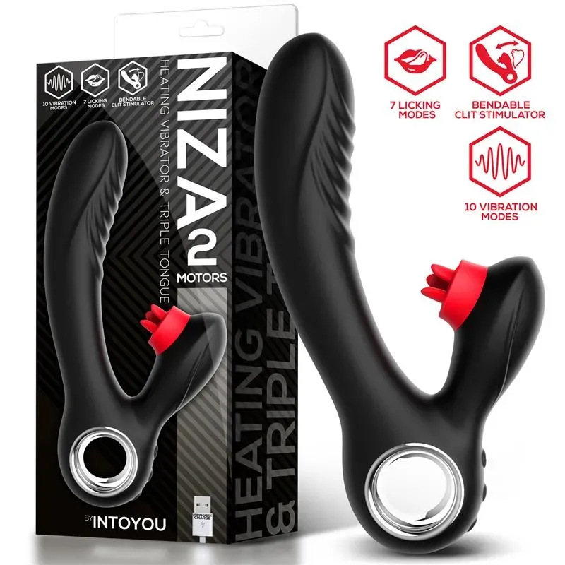 Niza Vibrador con Calor y Triple Lengua Estimuladora de Clítoris – Vibradores