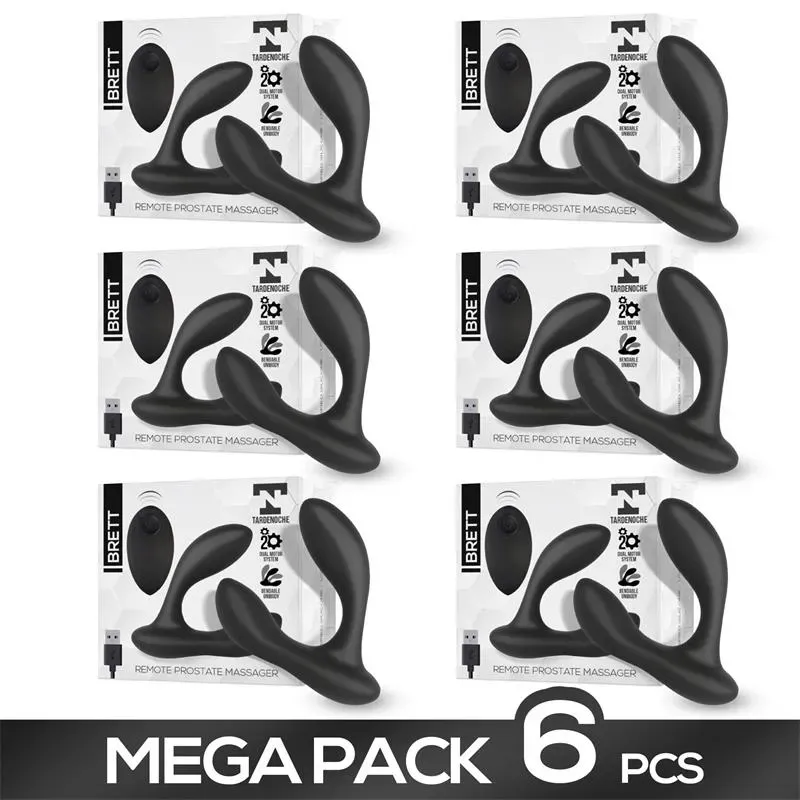 Pack de 6 Brett Masajeador Prostático Control Remoto USB Silicona – Punto P