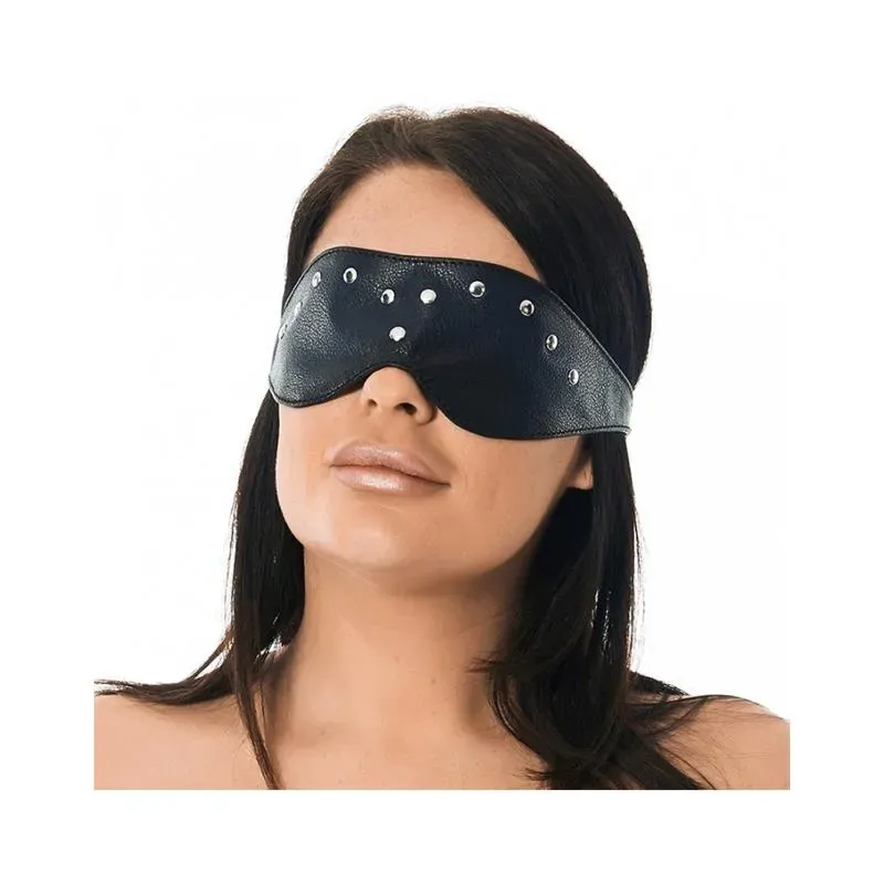 Antifaz Cuero con Tachuelas Ajustable – Esposas y Antifaces