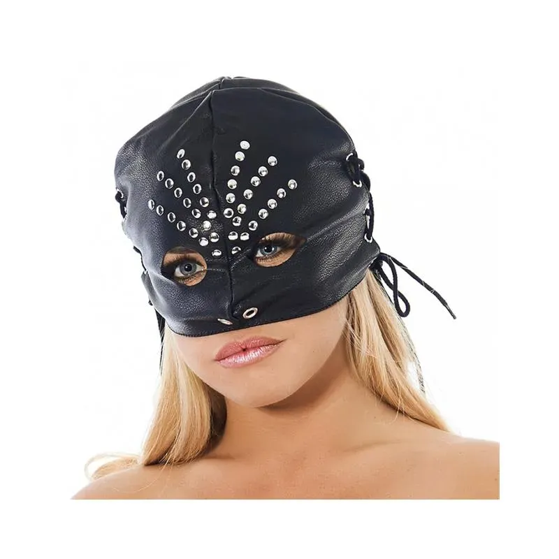 Máscara de Media Cabeza Cuero Ajustable – BDSM/Máscaras
