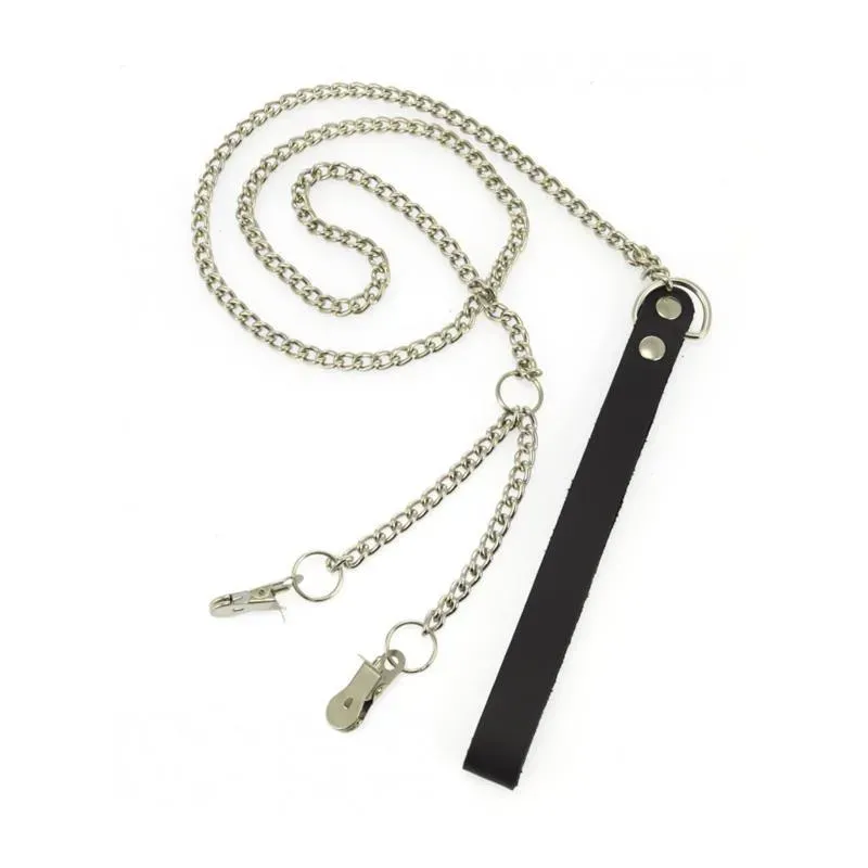Correa Metálica con Pinzas Labios Vaginales 90cm – BDSM/Accesorios