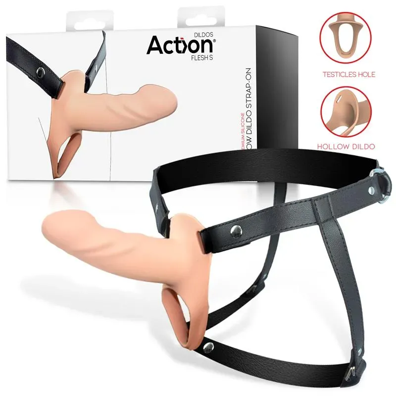 Arnés Strap-On con Dildo Hueco Silicona Premium Talla S – Arneses