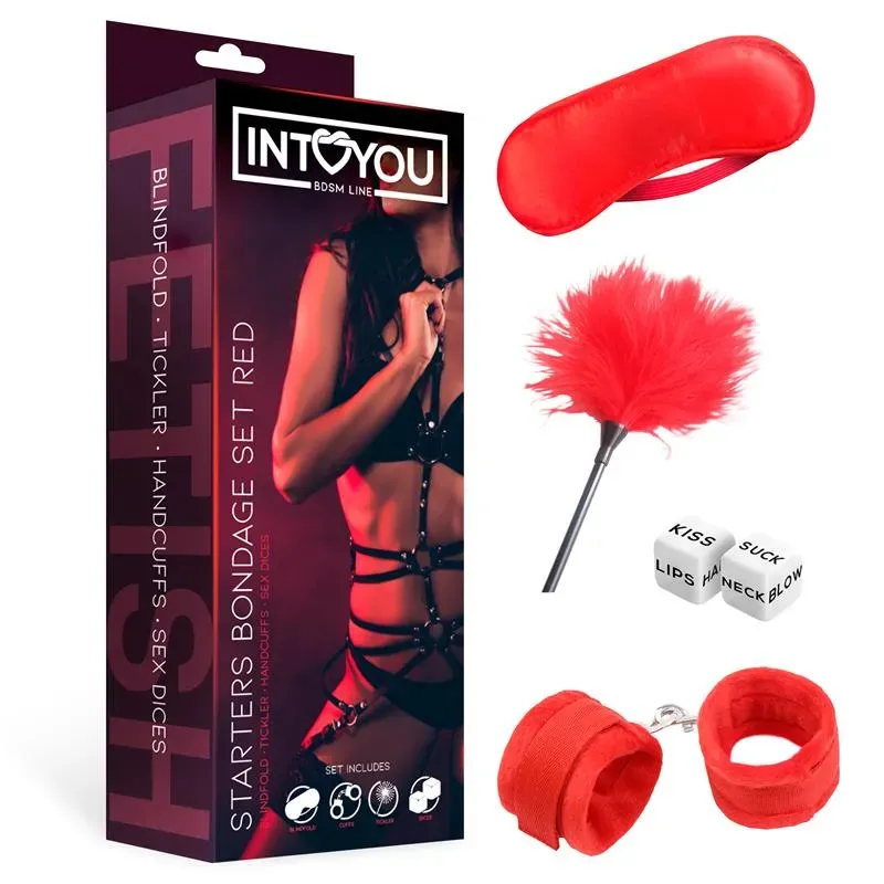 Set de Bondage para Principiantes Starters 4 Piezas Rojo – BDSM/Kits BDSM