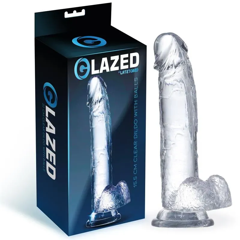 Dildo Realista con Testículos Material Cristalino 15,5 cm – Dildos