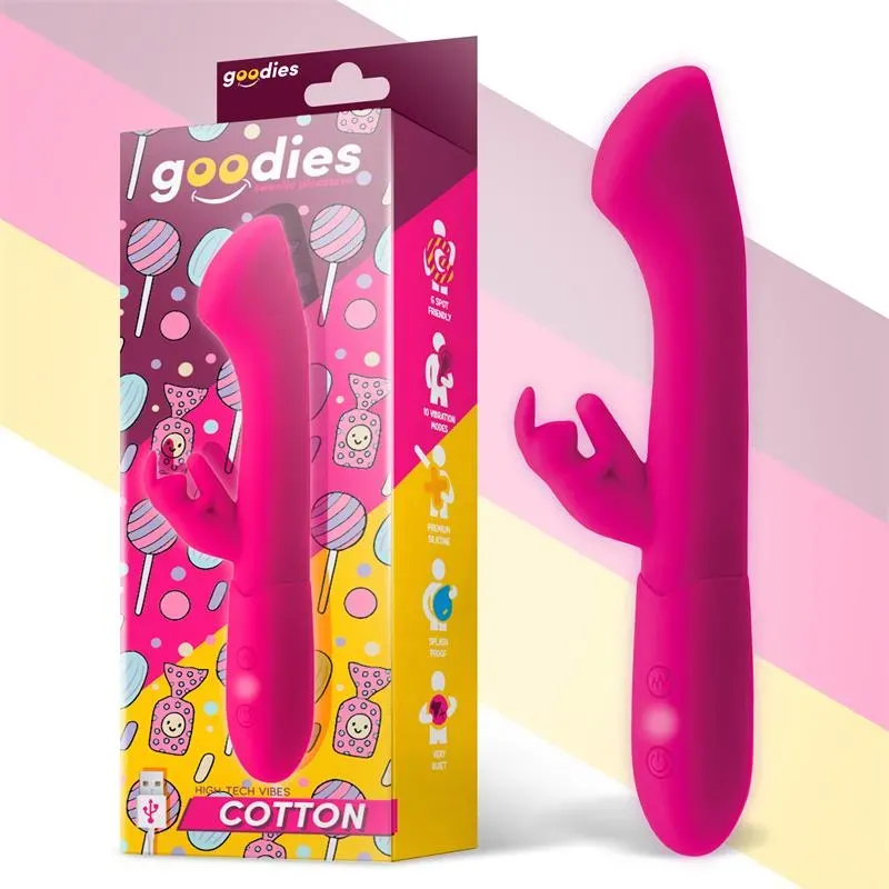 Cotton Vibrador Punto G y Conejito USB Silicona Fuchsia – Vibradores