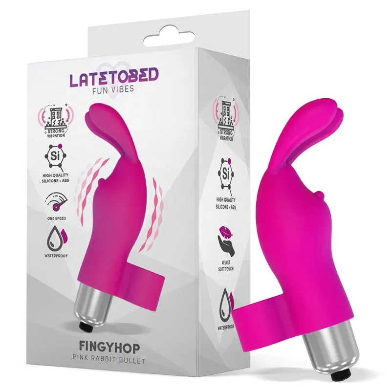 Fingyhop Bala Vibradora con Conejito Silicona Rosa – Balas Vibradoras