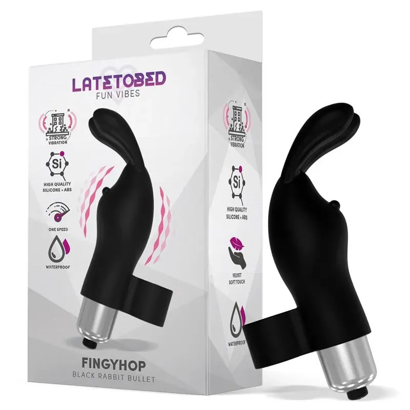 Fingyhop Bala Vibradora con Conejito Siicona Negro – Balas Vibradoras