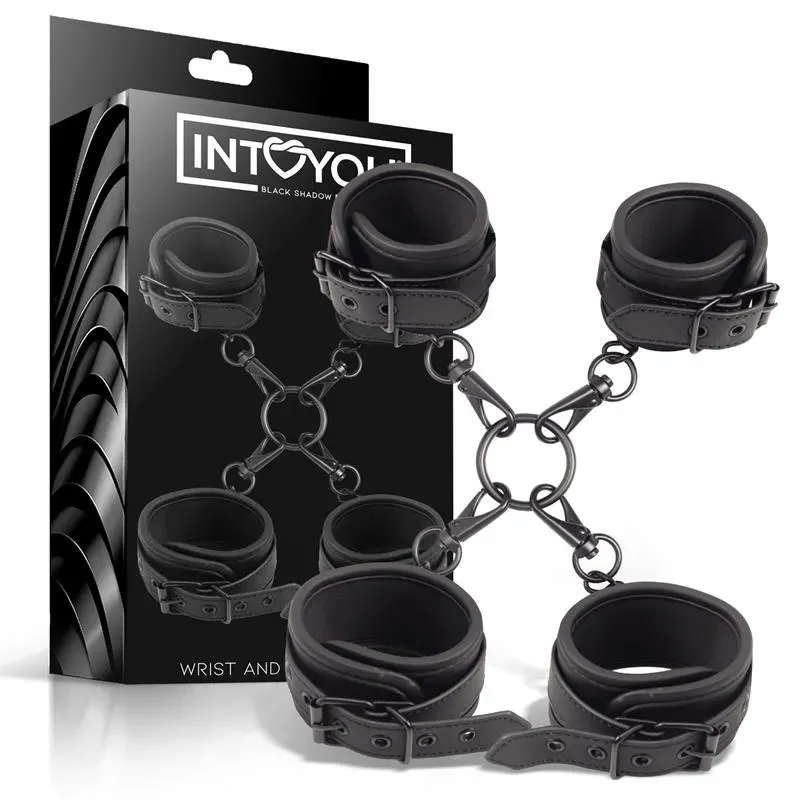 Set de Esposas para Tobillos y Muñecas Cuero Vegano – BDSM/Ataduras
