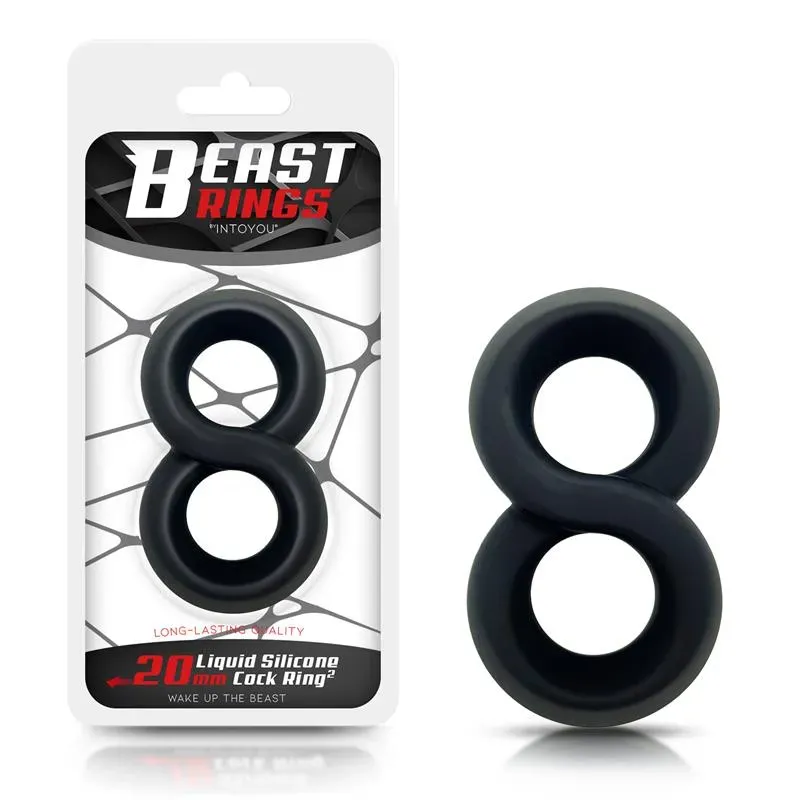 Anillo Doble para el Pene 100% Silicona Líquida 2 cm Negro – Anillos Pene