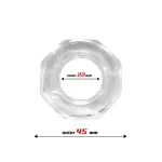 Anillo para el Pene Súper Flexible Poligonal 2.2 cm Transparente