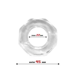 Anillo para el Pene Súper Flexible Poligonal 2.2 cm Transparente