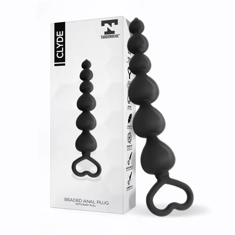 Clyde Plug Anal con Bolas con Aro de Fácil Extracción Silicona Negro – Anal