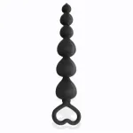 Clyde Plug Anal con Bolas con Aro de Fácil Extracción Silicona Negro