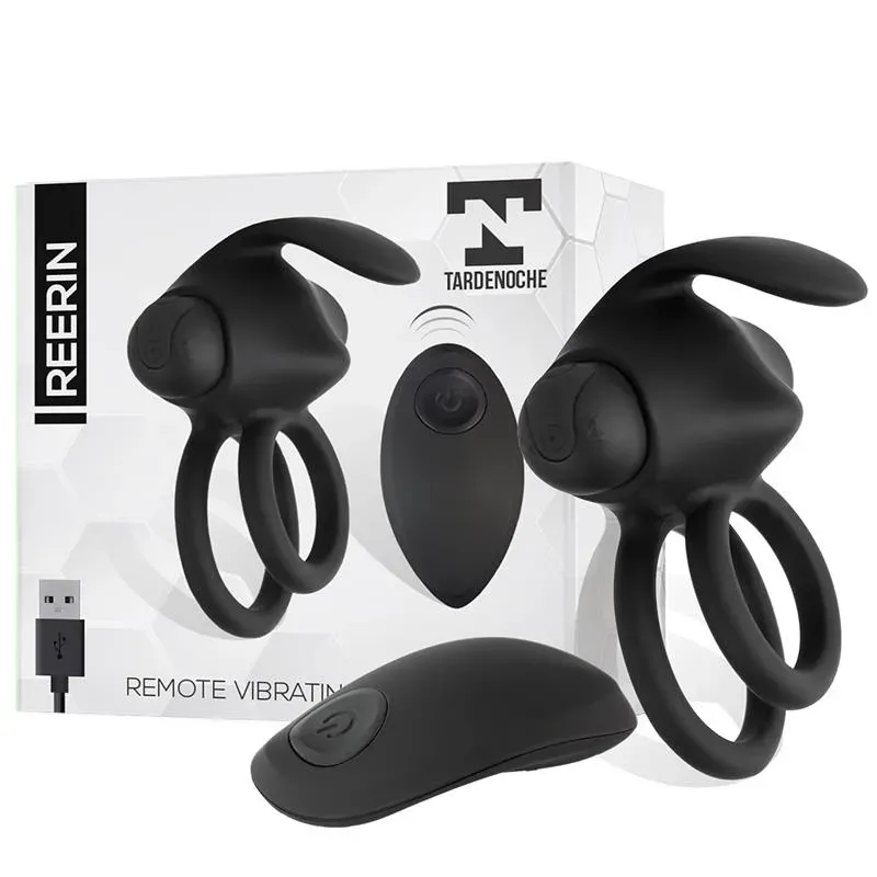 Reerin Anillo Vibrador USB Dual Control Remoto USB Silicona – Anillos Pene