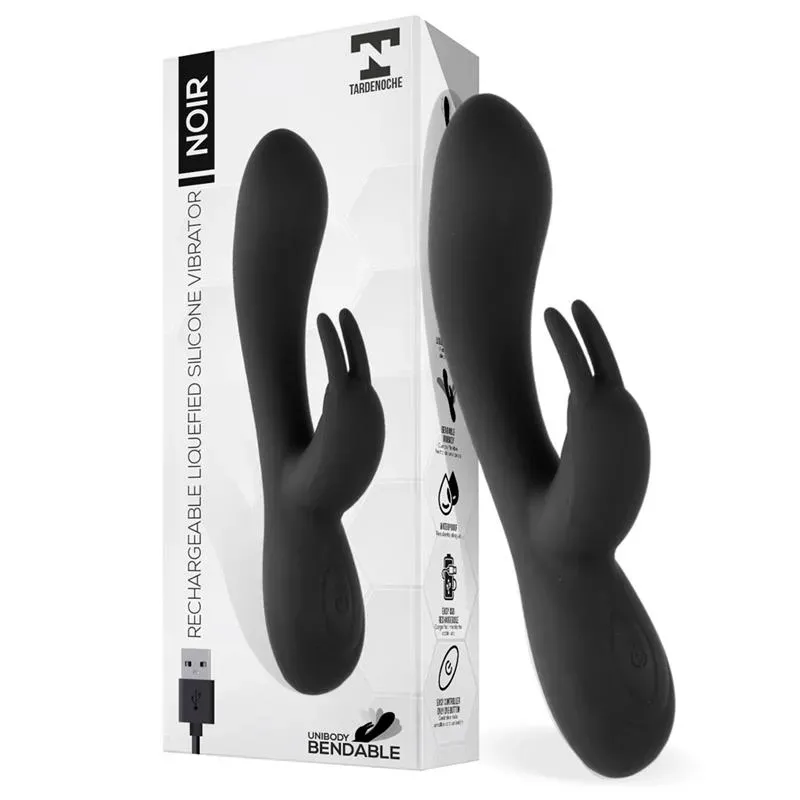 Noir Vibrador Silicona Líquida Inyectada 2 Motores USB – Vibradores