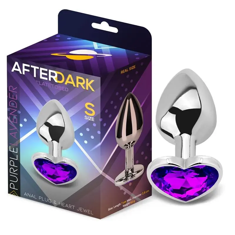 Plug Anal con Joya de Corazón Purple Lavender Talla S – Anal