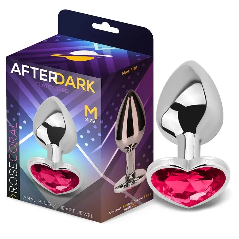 Plug Anal con Joya de Corazón Rose Coral Talla M – Anal