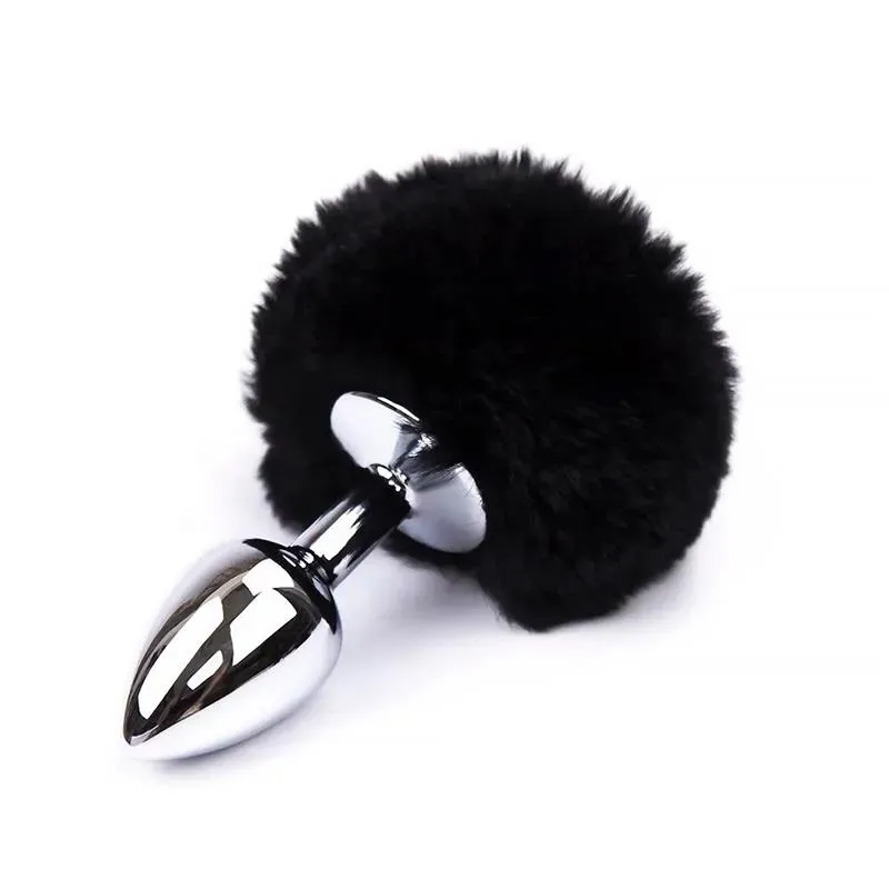 Plug Anal con Pompón Negro Talla S – Anal