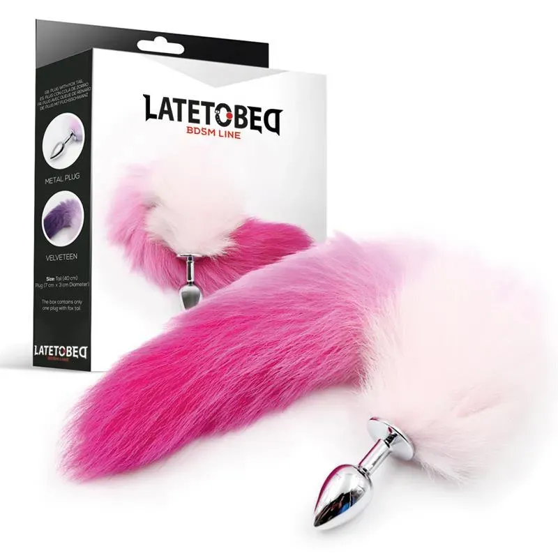 Plug Anal con Cola de Zorro Rosa y Blanca Talla S – Anal