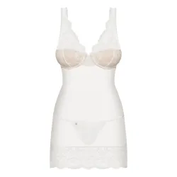 853-CHE-2 Chemise y Tanga Color Blanco