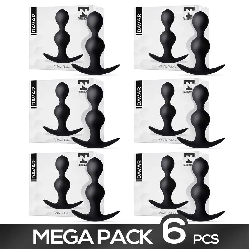 Pack de 6 Davar Plug Anal de Silicona – Packs
