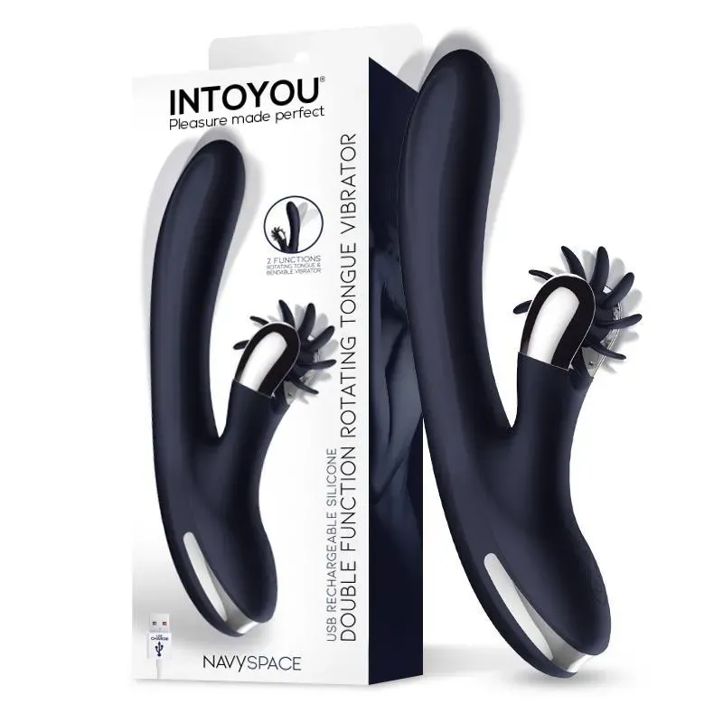 Navyspace Vibrador con Lenguas Rotadoras Azul – Vibradores