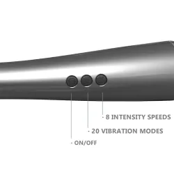 Graphity Wand Masajeador High-Tech Súper Potente Inalámbrico USB Color Grafito Silicona
