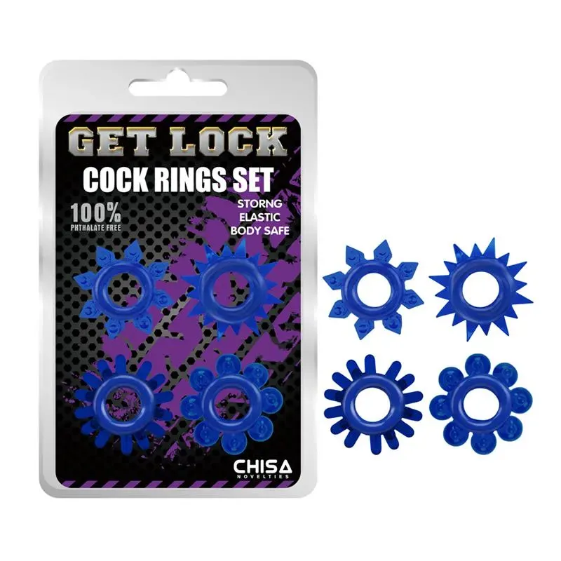 Set de Anillos para el Pene Azul – Accesorios Pene