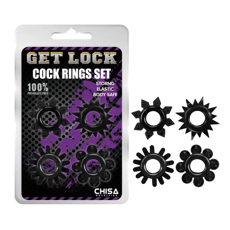 Set de Anillos para el Pene Negro – Accesorios Pene