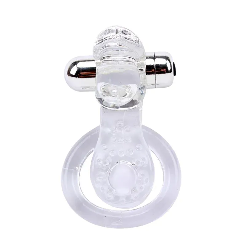 Anillo Vibrador para el Pene The Tongue Transparente – Accesorios Pene