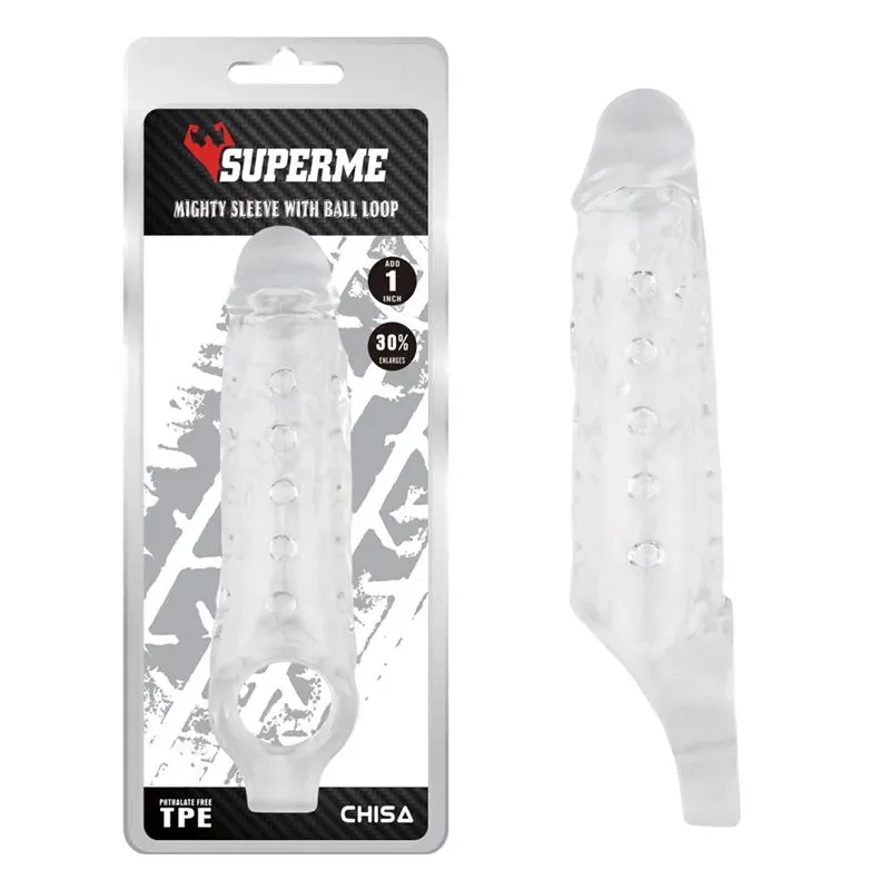 Funda para el Pene con Sujeción para Testículos Mighty Transparente – Accesorios Pene