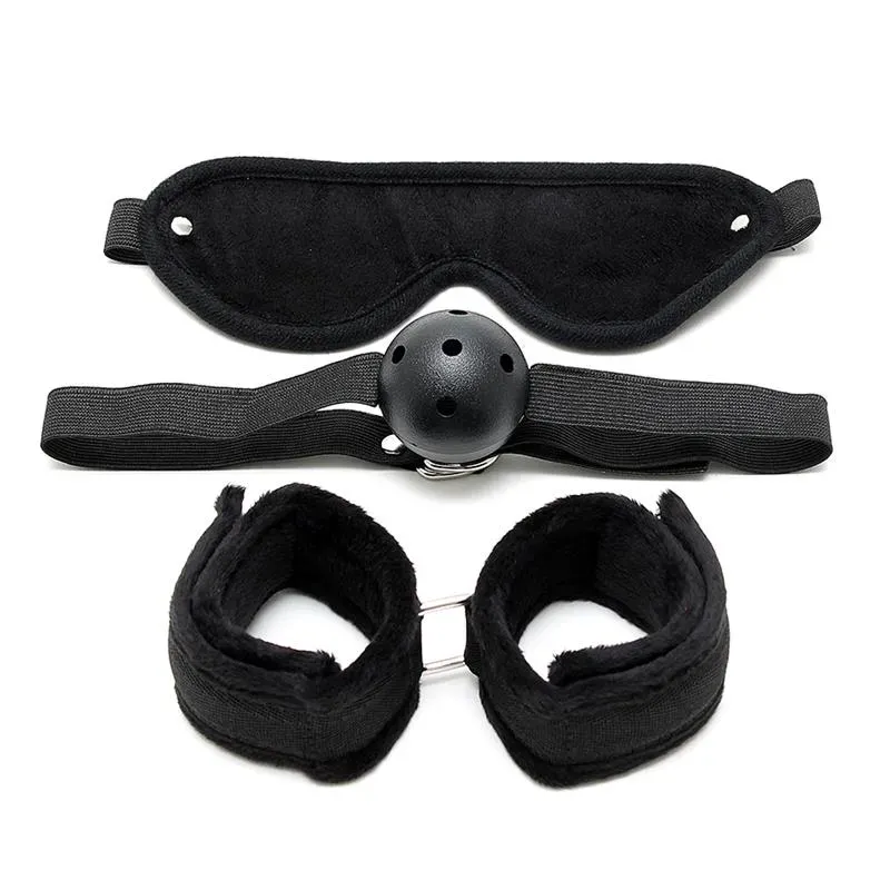 Rimba Bondage Play Set de Bondage 3 Piezas Color Negro – BDSM/Kits BDSM