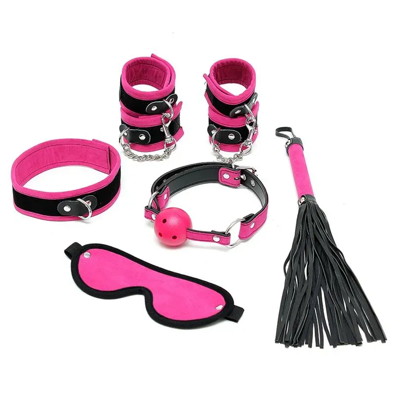 Rimba Bondage Play Set de Bondage 6 Piezas Color Rosa – BDSM/Kits BDSM