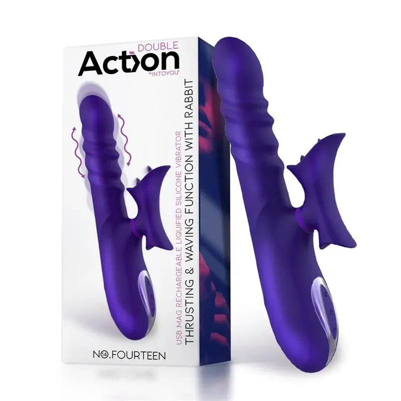 No. Fourteen Vibrador Función Telescópica Ondulante y Lengua Alta Frecuencia Silicona Líquida USB – Vibradores