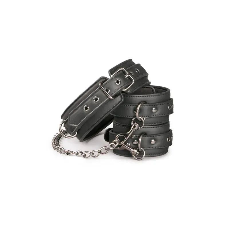 Set Ligaduras Collar y Esposas para Tobillos Negro – Kits