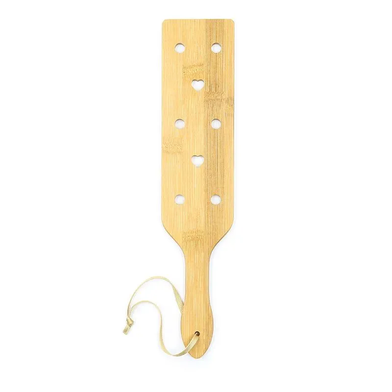 Pala de Bambú con Corazones 33 cm – Fustas, Floggers y Palas