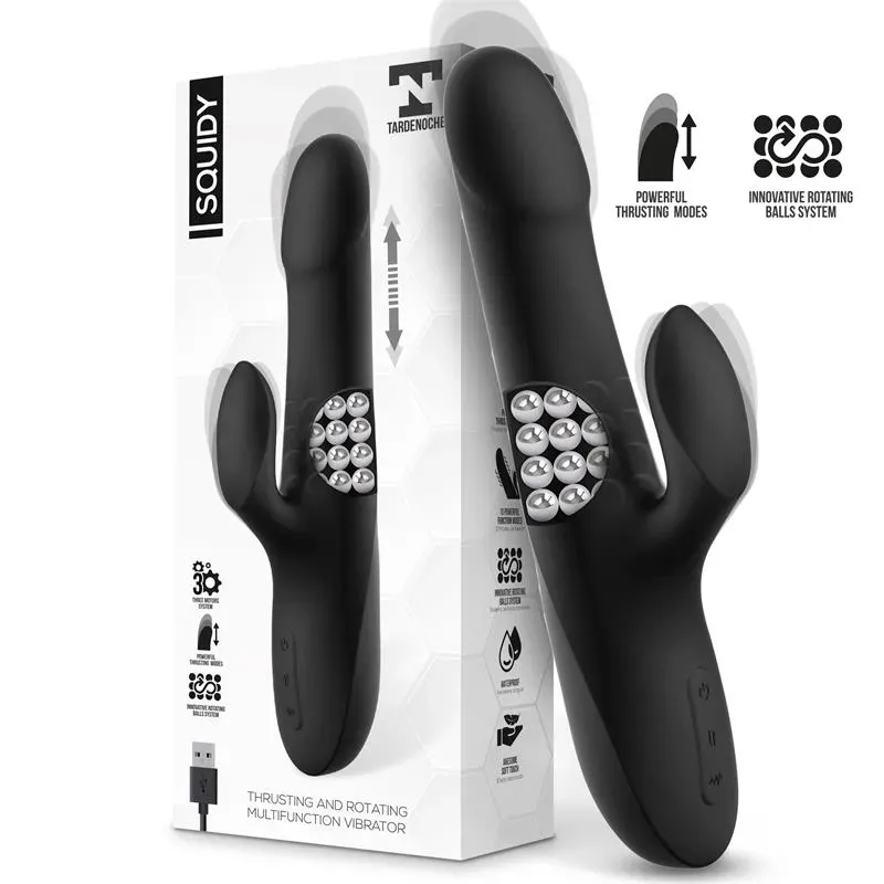 Squidy Vibrador Función de Movimiento Up and Down y Bolas Rotadoras USB Silicona – Vibradores