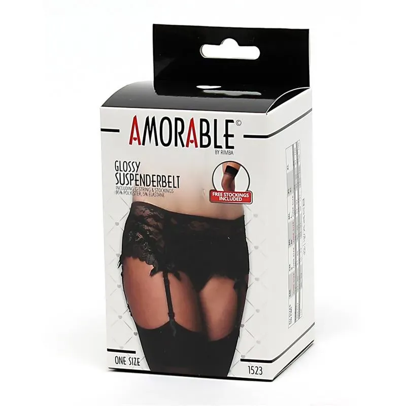 Liguero con Tanga y Medias Negro – Ligueros