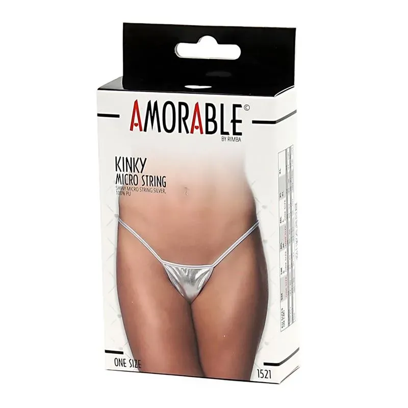 Micro Tanga Plateado Talla Unica – Braguitas/Tangas/Culottes