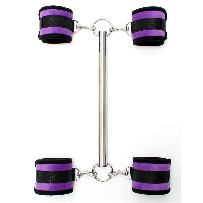 Barra Separadora con Esposas Purpura – BDSM/Ataduras