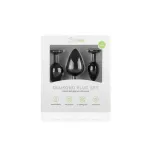 Set 3 Plug Anal con Cristal Silicona Negro