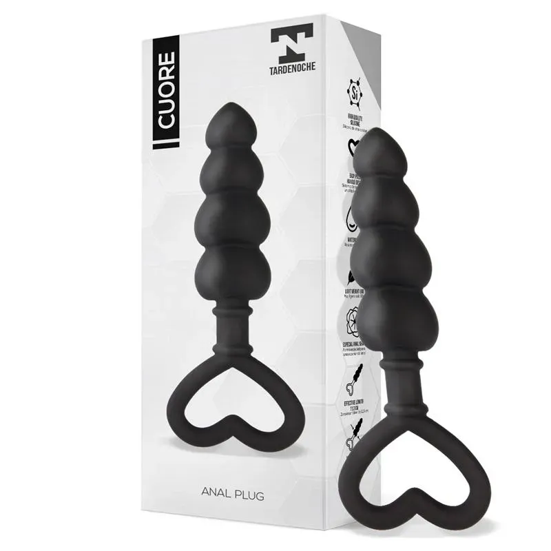 Cuore Plug Anal Silicona Negro – Anal