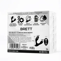 Brett Masajeador Prostático Control Remoto USB Silicona Líquida