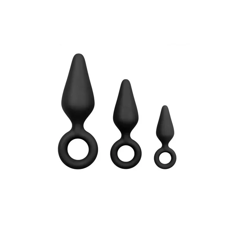 Set 3 Plug Anales con Aro Negro – Plugs