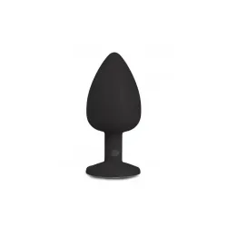 Plug Grande Con Diamante - Negro