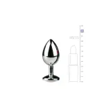 Plug con Cristal Transparente No.2 Plateado