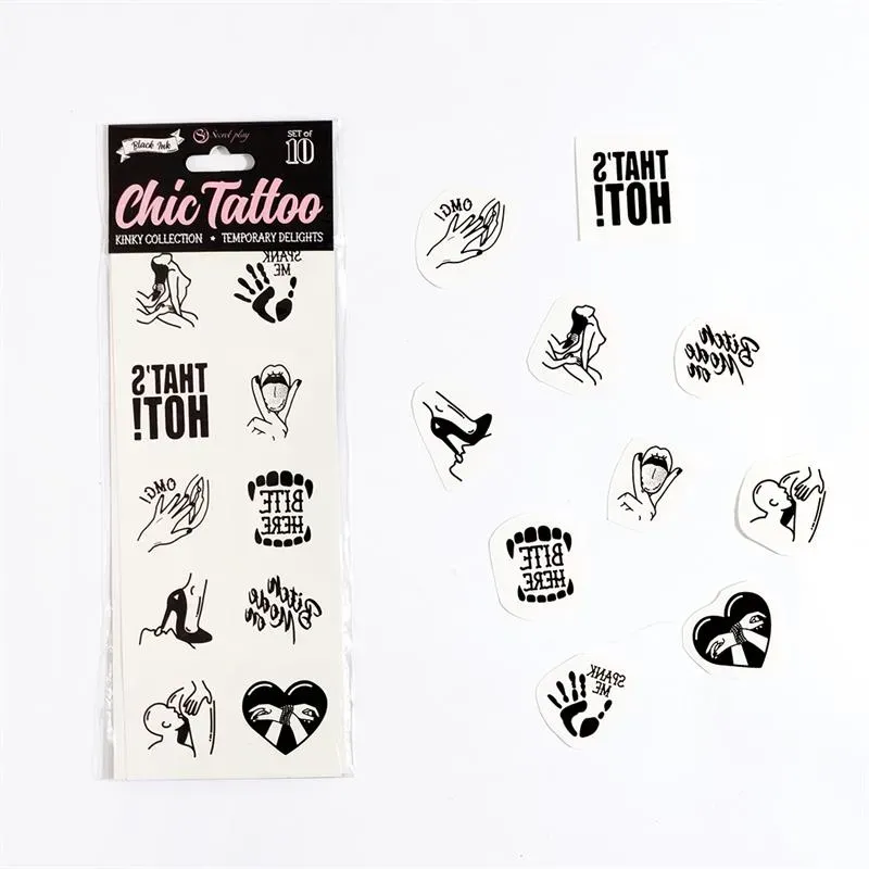 Set de 10 Tattoos Temporales Kinky Collection – Complementos/Artículos Divertidos