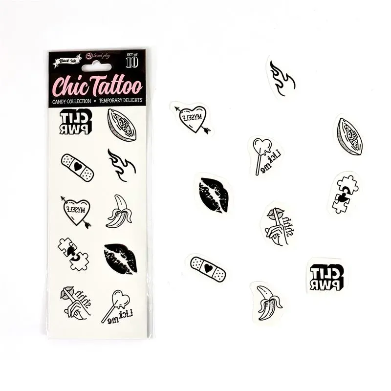 Set de 10 Tattoos Temporales Candy Collection – Complementos/Artículos Divertidos