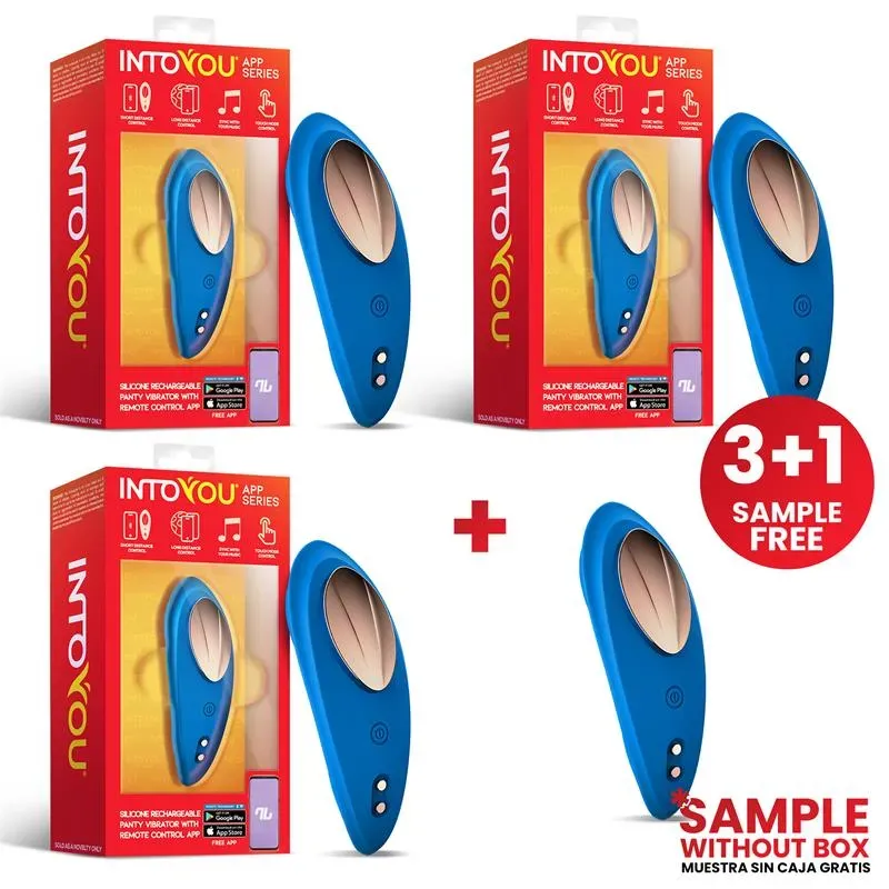 Pack 3 + Muestra Vibrador de Braguita con APP Silicona Azul – Packs